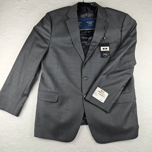 $900 NEW USA Made Joseph Abboud 3 Pc.‎ Suit 46R 38w MODERN TRIM FIT 100% Wool - Picture 1 of 16